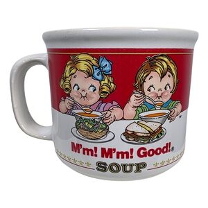 Vintage Style Red and White Soup Mug